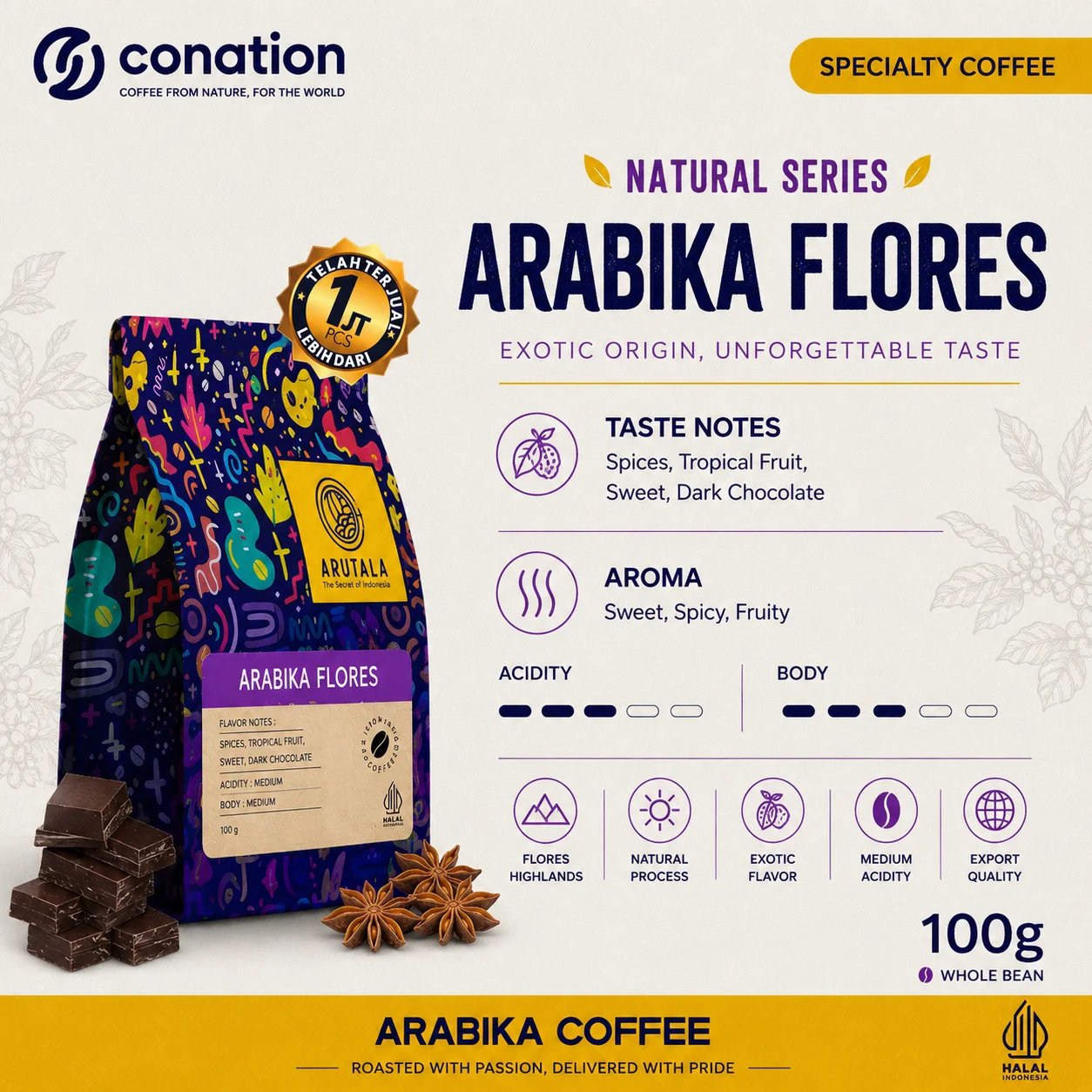 Arabika Flores - Indonesian Specialty Coffee Beans from Flores Highlands, NTT | Conation Export