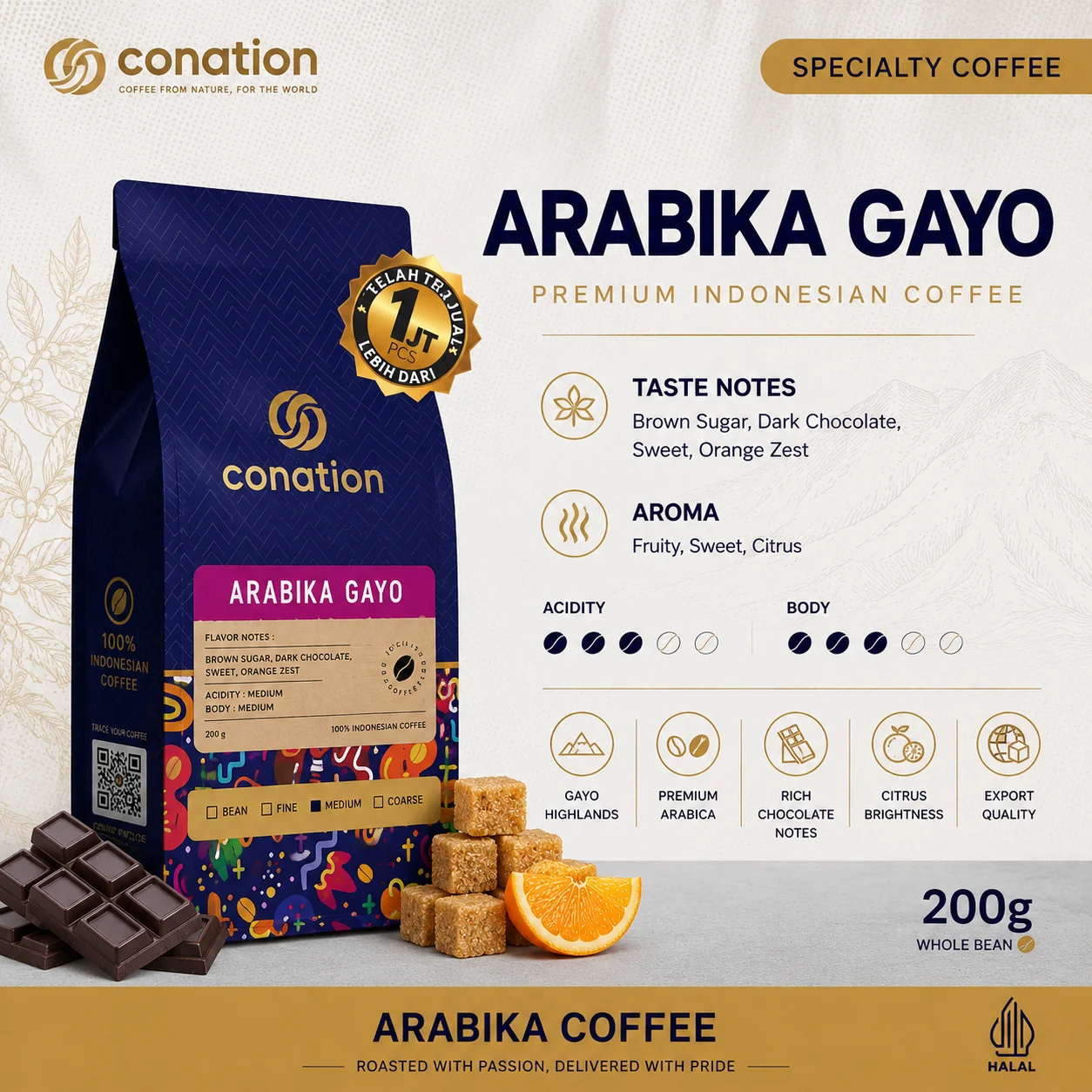 Arabika Gayo - Indonesian Specialty Coffee Beans from Gayo Highlands, Aceh | Conation Export