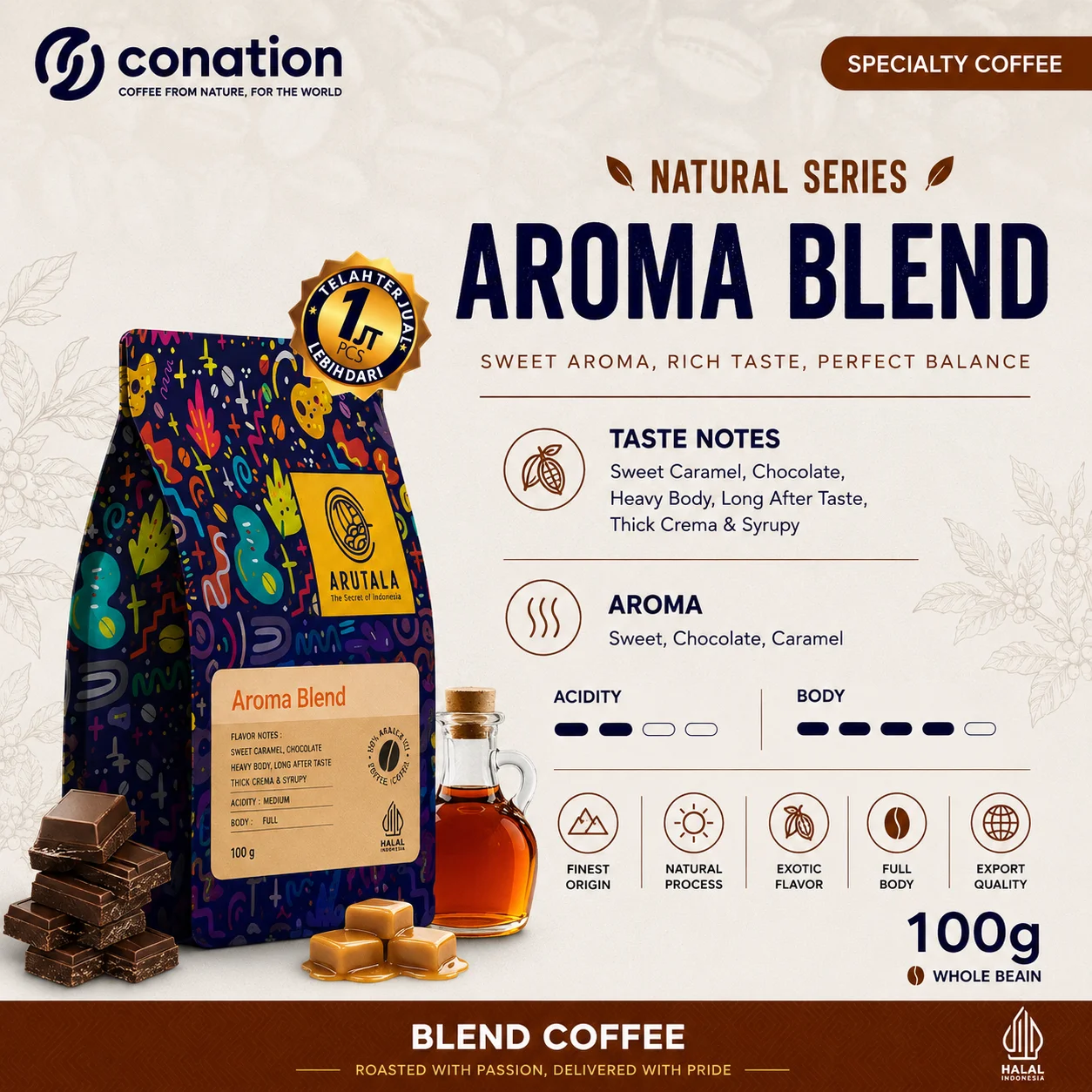 Aroma Blend - Indonesian Specialty Coffee Beans from Indonesian Archipelago Blend | Conation Export