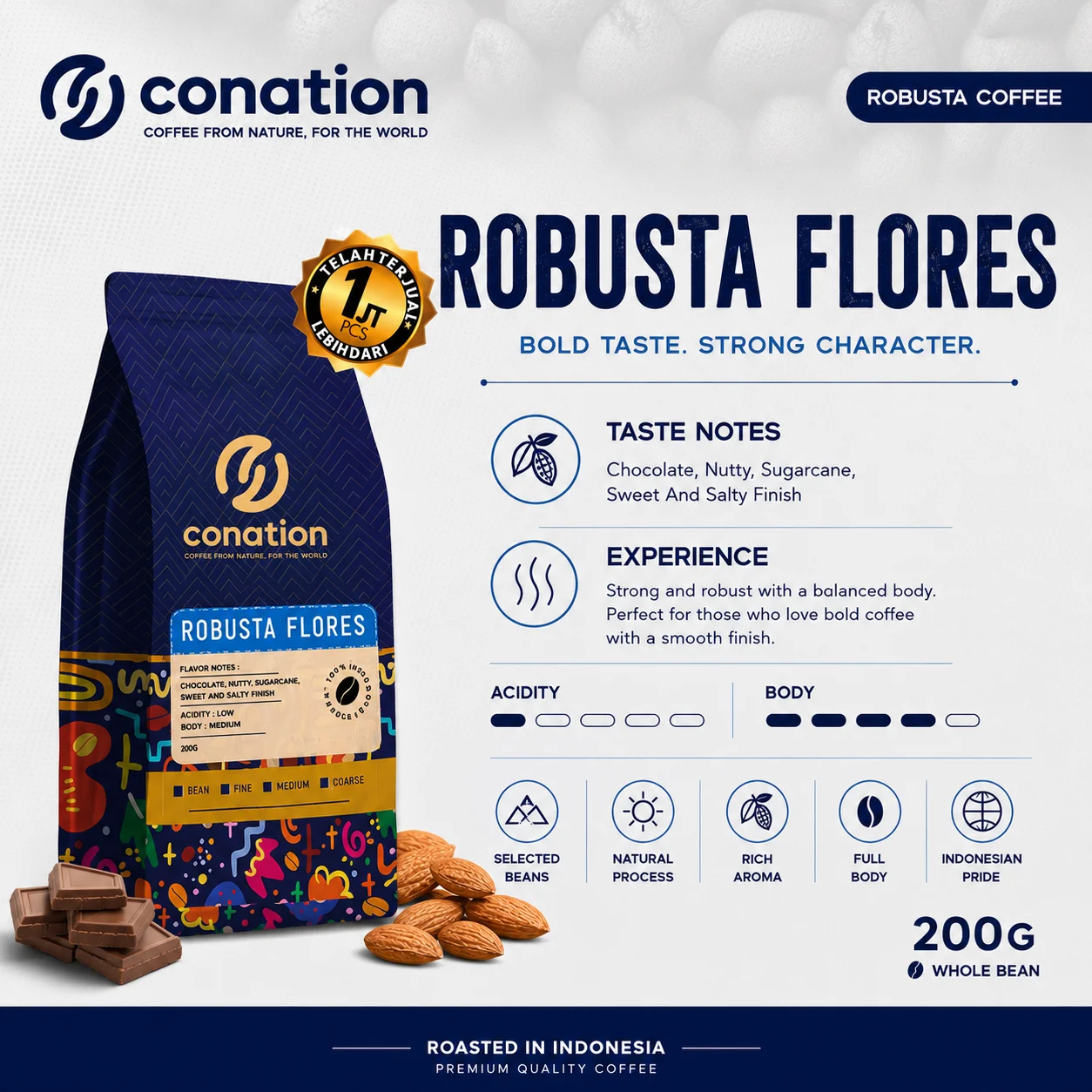 Robusta Flores - Indonesian Specialty Coffee Beans from Flores Island, NTT | Conation Export